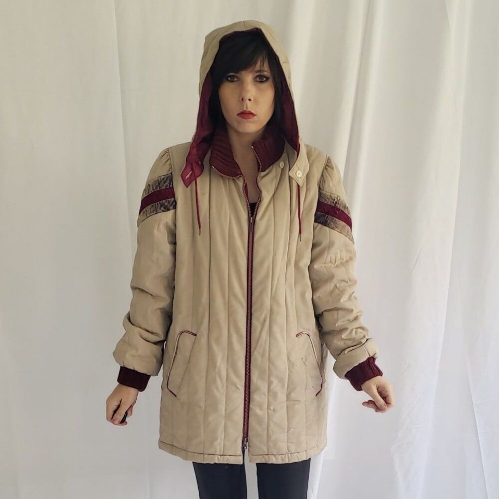80s Tan and Pink Winter Coat‎